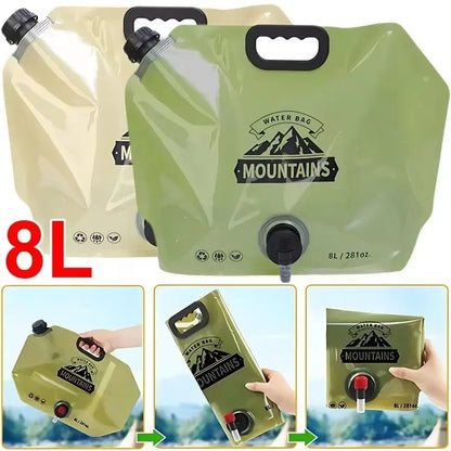 Collapsible Water Bottle Bag 8L - Camping Hiking Pouch