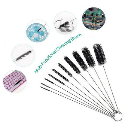 Premium 10pc Cleaning Brush Kit, Stainless Steel & Nylon