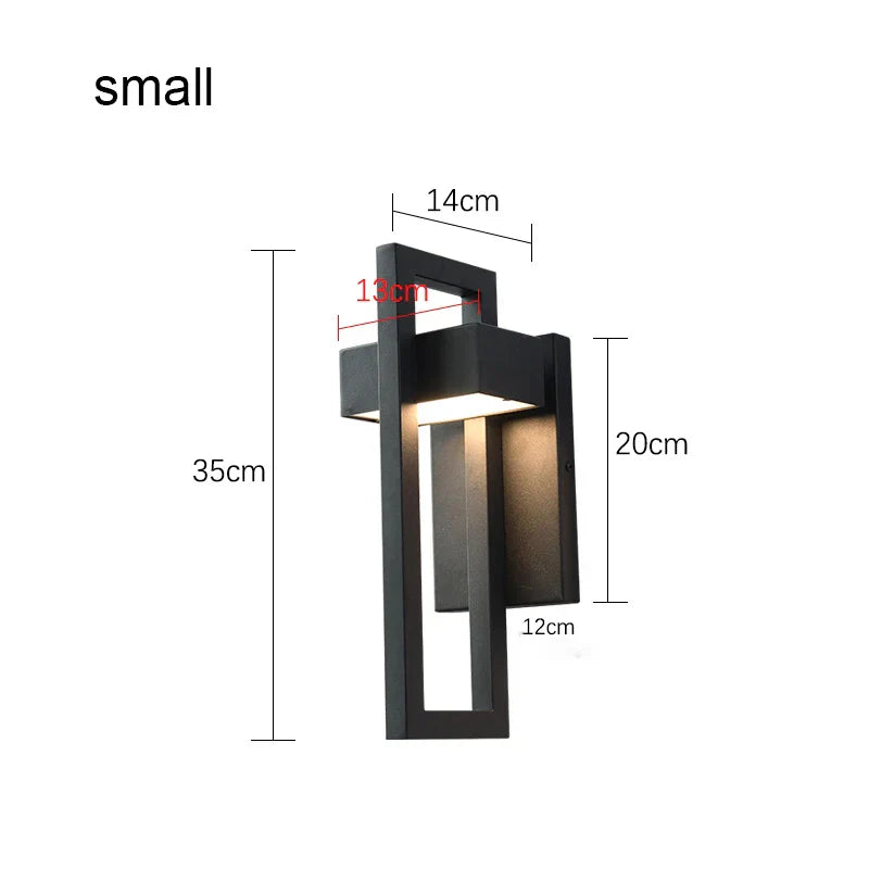 Outdoor LED Wall Lamp Waterproof Black Metal 10W