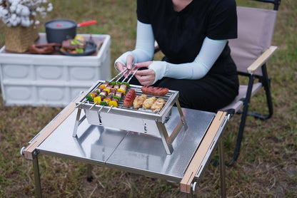 Portable Outdoor Stainless Steel Folding BBQ Grill