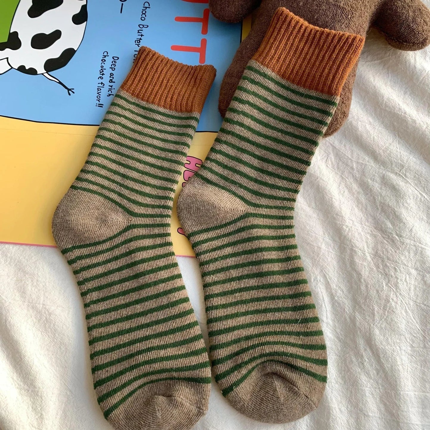 Cozy Women's Wool Socks Thick Warm Winter Ribbed