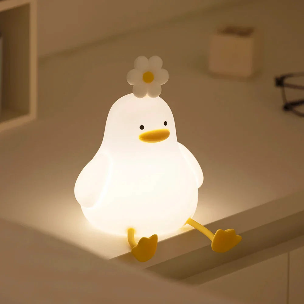 Adorable Duck LED Night Lamp Soft USB Rechargeable
