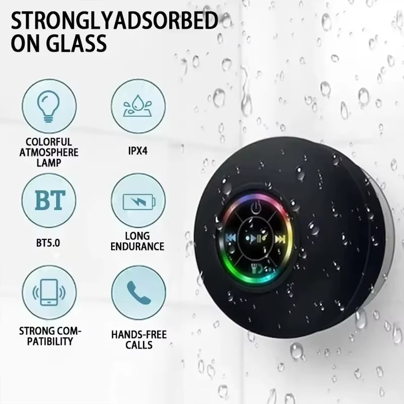 Waterproof Bluetooth Speaker with Colorful LED Lights