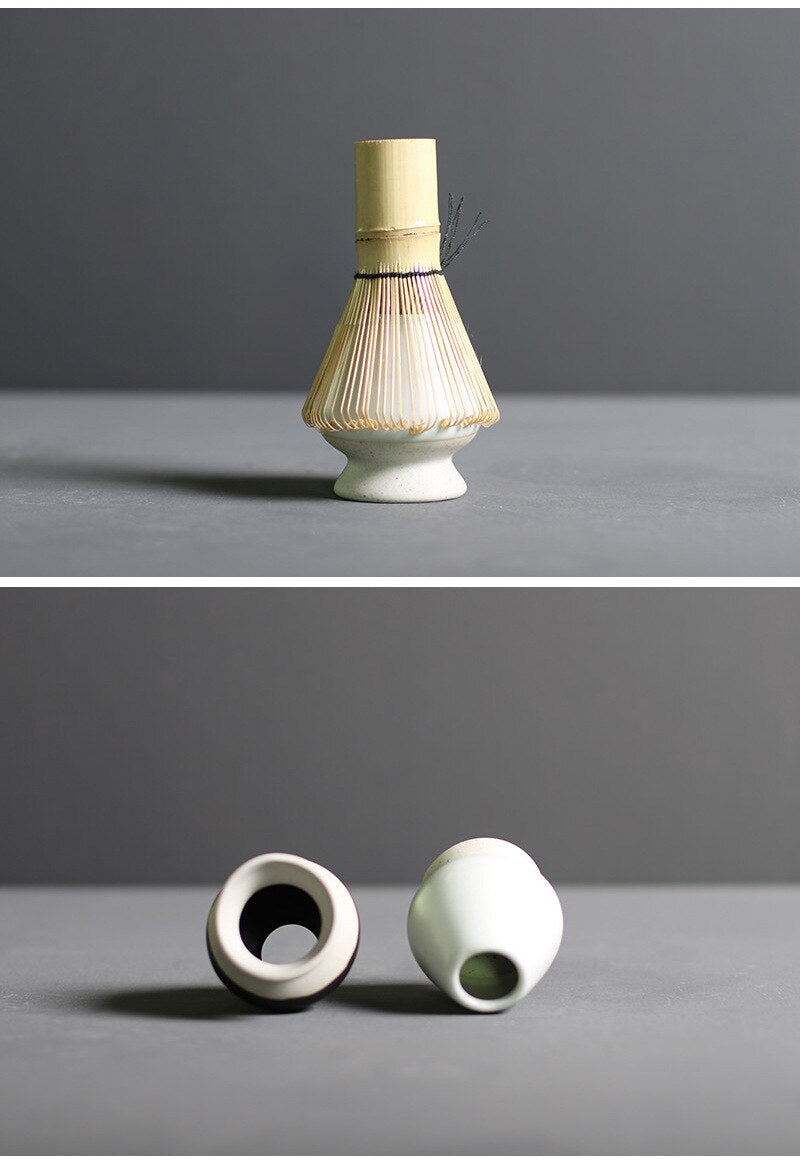 Traditional Japanese Matcha Tea Set with Whisk and Bowl