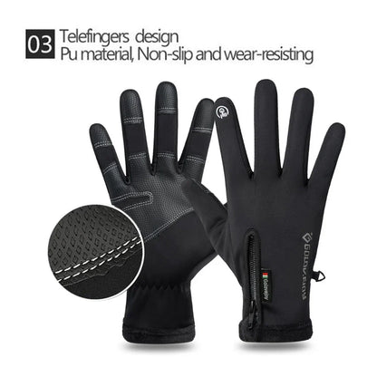 Warm Waterproof Motorcycle Gloves Touchscreen Fleece Lined - Fesara