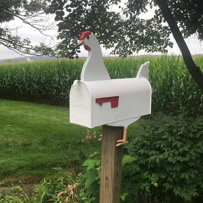 Handmade Animal Sculpture Mailbox – Corrosion-Resistant Metal Post Box for Garden and Driveway Decor-3