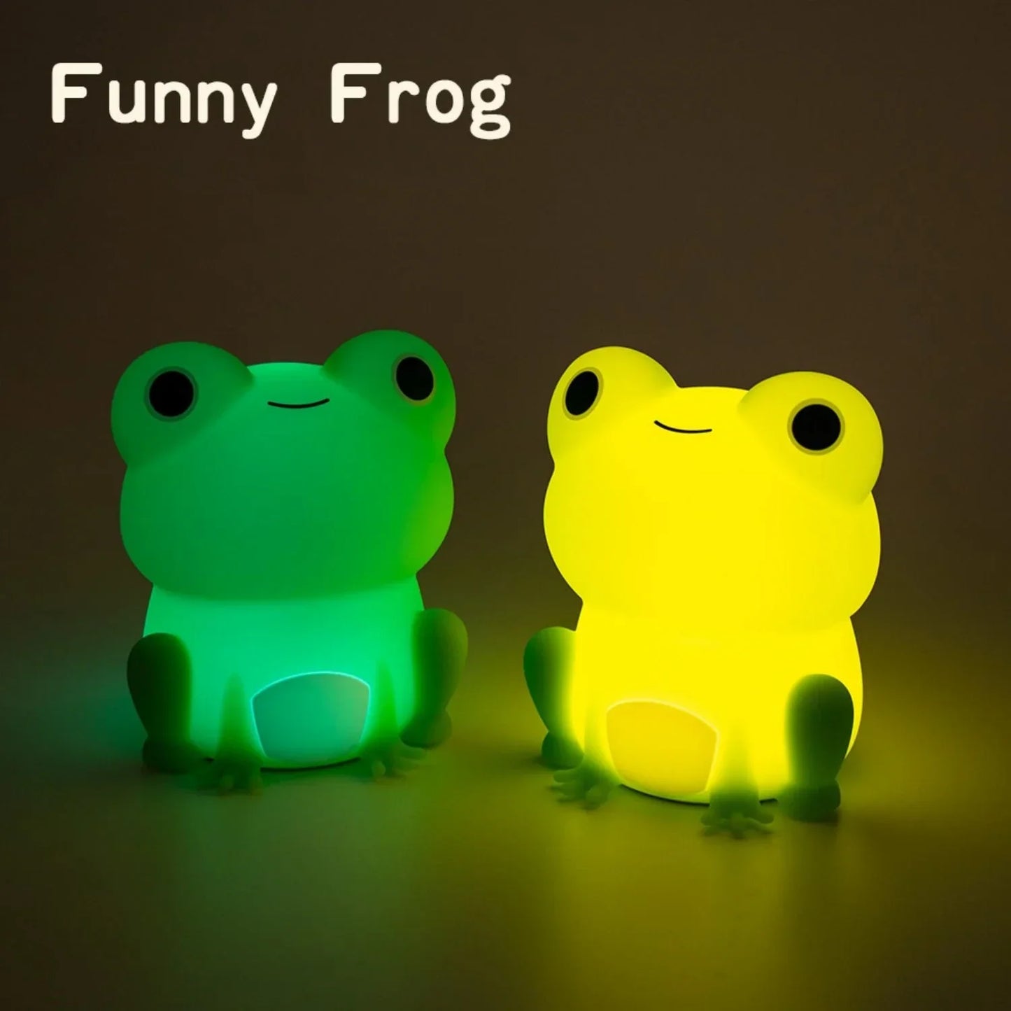 Colorful Kids Night Light Frog with Timer and USB Recharge