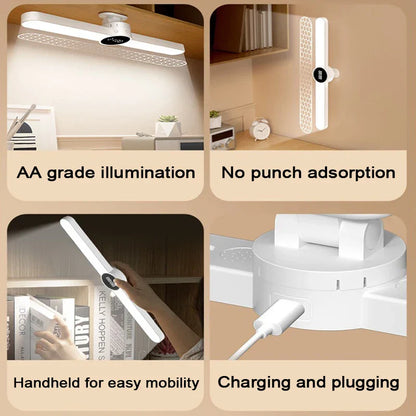 Compact LED Desk Lamp with Clock and USB Port