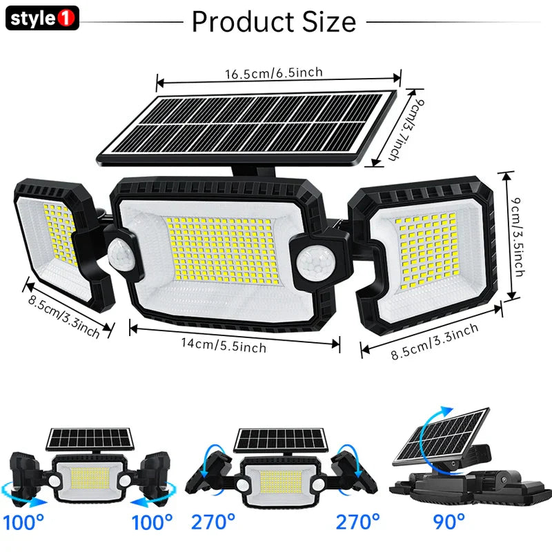 Bright Solar Powered Motion Spotlight 2200 Lumens - Fesara