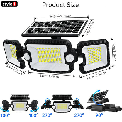 Bright Solar Powered Motion Spotlight 2200 Lumens - Fesara