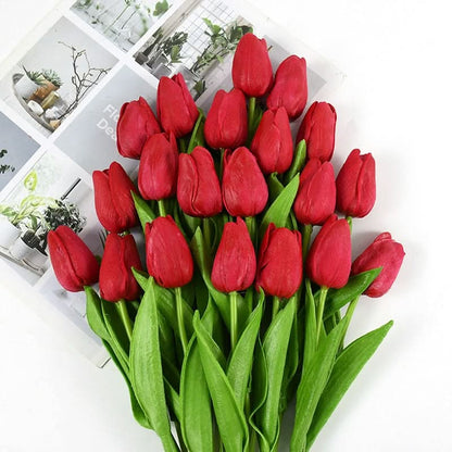 Beautiful Fake Tulip Arrangement with Realistic Petals