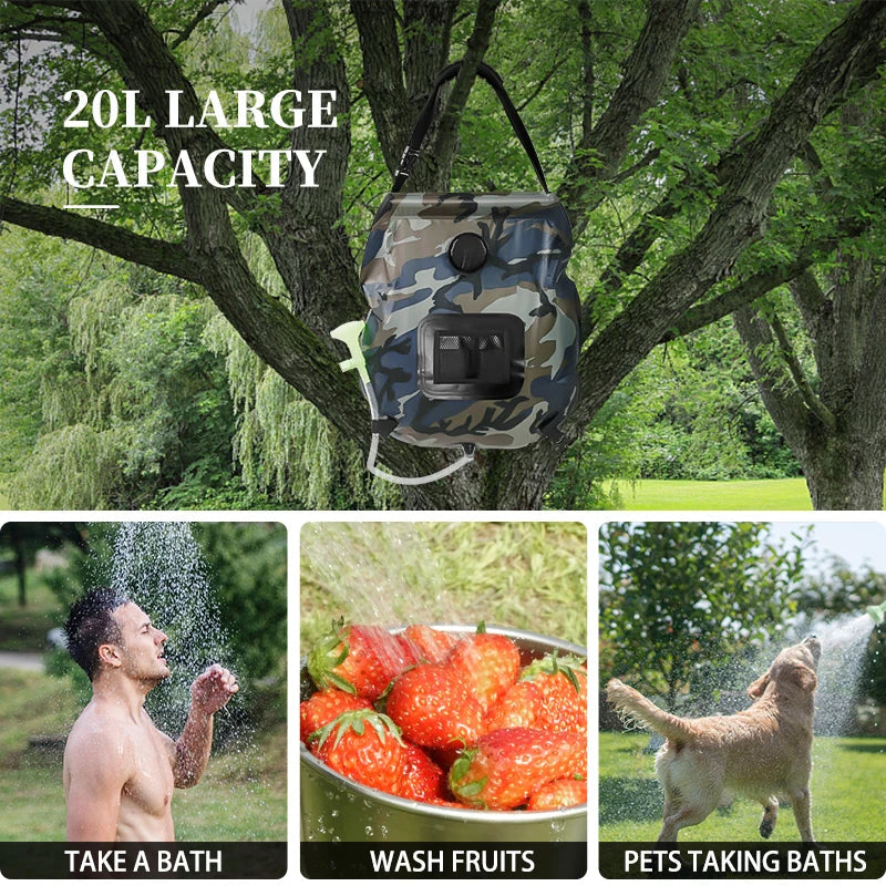 Compact Solar Powered Shower System 20L