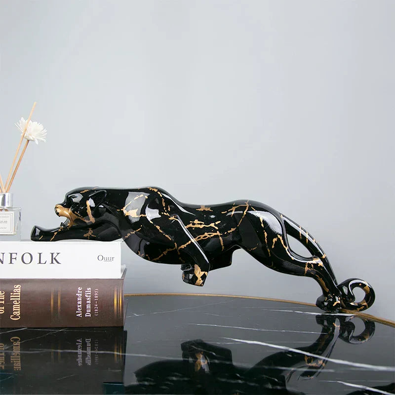 Exquisite Jaguar Figurine Decor Statue