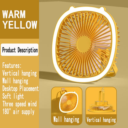 Portable Small USB Night Light Fan Cooler