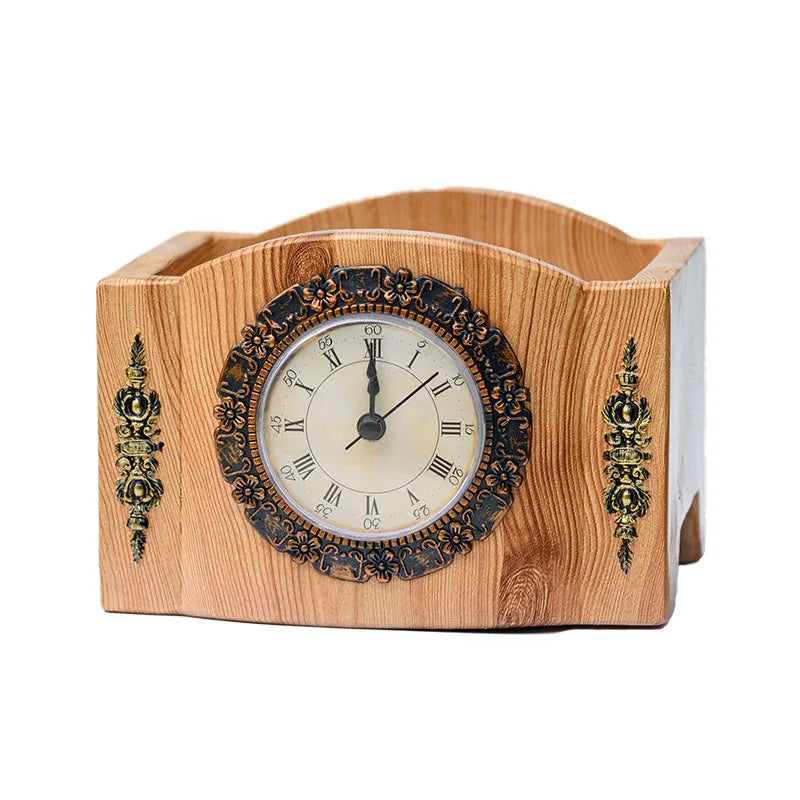 Rustic Floral Table Clock