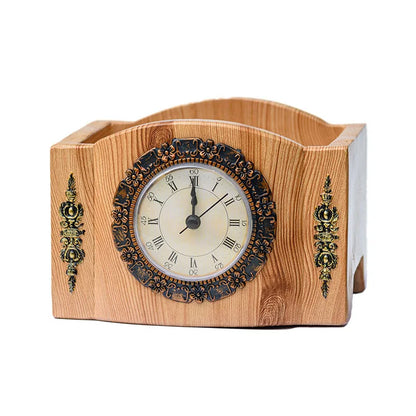Rustic Floral Table Clock