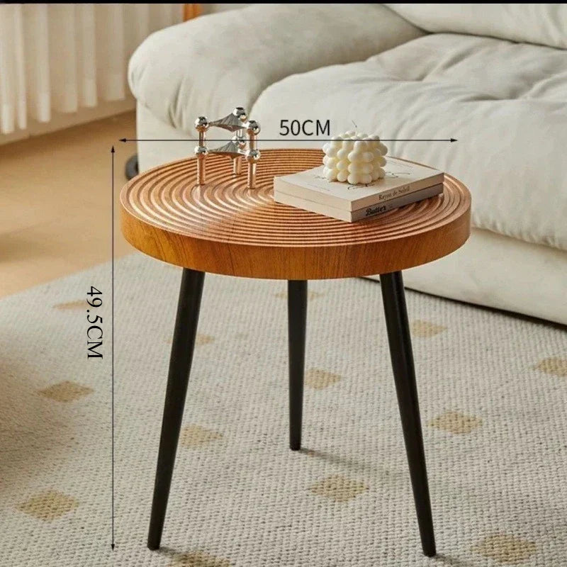 Traditional Round Wood Coffee Table Japanese Style Low Table - Fesara