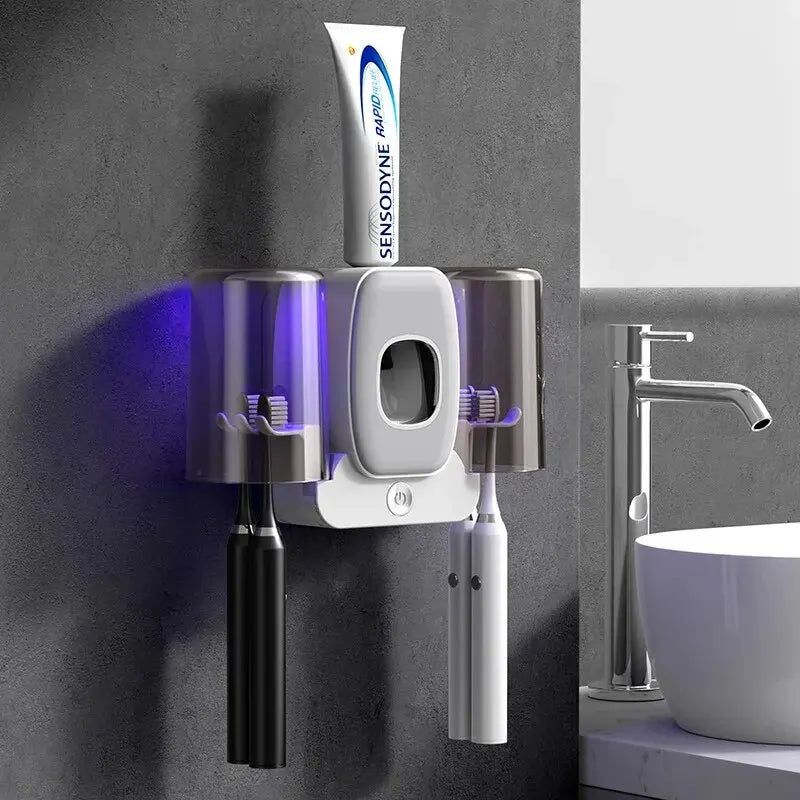 Easy Install UV Toothbrush Sanitizer with Auto Dispenser