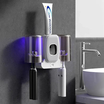 Easy Install UV Toothbrush Sanitizer with Auto Dispenser