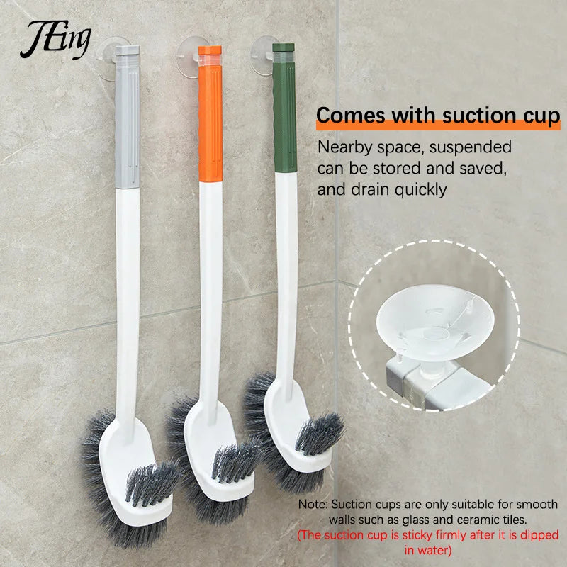 Extended Reach Double Sided Toilet Brush with Holder
