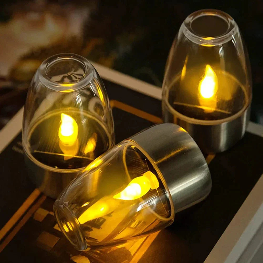 Outdoor Solar Powered Candle Lamp Warm White LED - Fesara