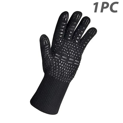Heat Resistant BBQ Glove | Non Slip Silicone Oven Mitt - Fesara