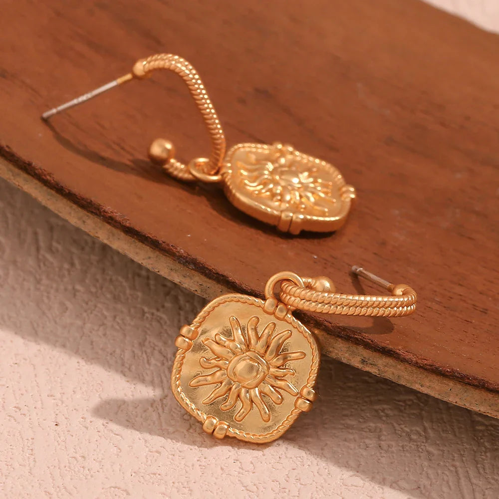 Delicate Gold Sun Drop Earrings