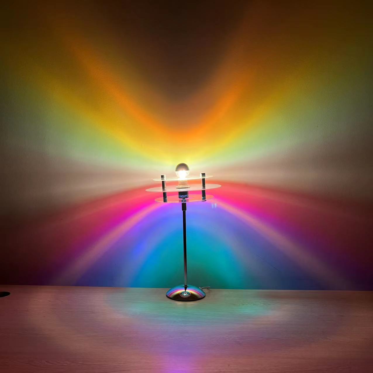 Colorful Rainbow Glass Table Lamp