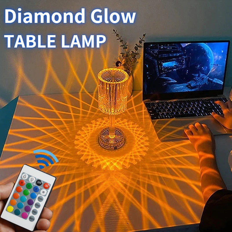 Luxury Crystal Glass Bedside Table Lamp