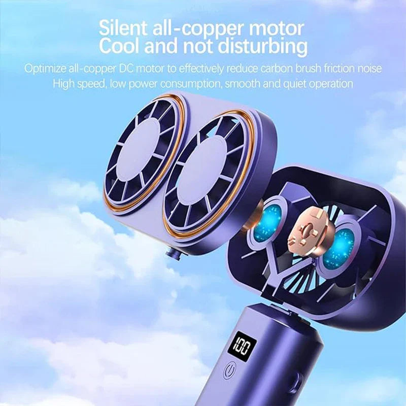 Portable Rechargeable Handheld Fan with Digital Screen