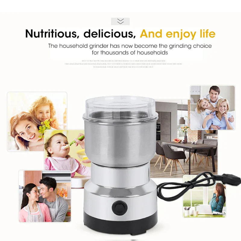 Compact Electric Grinder - 300ml Fine Mill for Food, Coffee, Spices