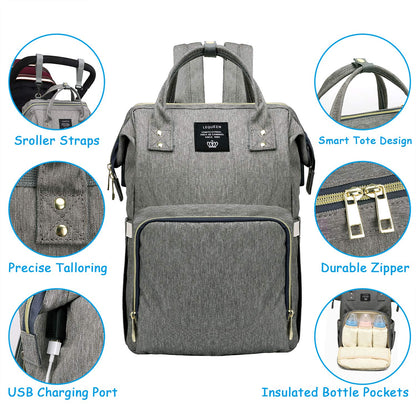 Spacious USB Baby Diaper Bag Backpack