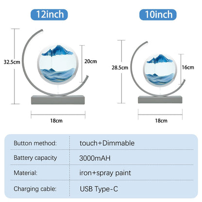 Colorful 3D LED Sand Water Table Lamp