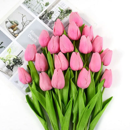 Beautiful Fake Tulip Arrangement with Realistic Petals
