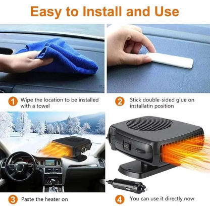 Compact Car Heater Defroster 2-in-1 Fan