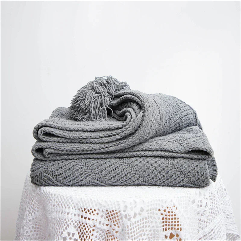 Plush Heart Blanket with Soft Fringe