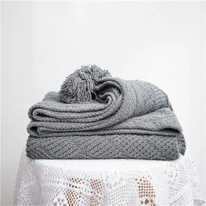 Plush Heart Blanket with Soft Fringe