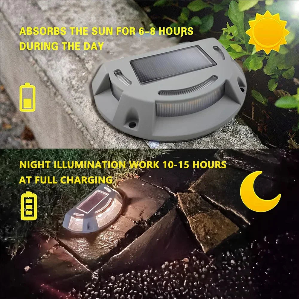 Outdoor Solar Powered Step Lamp Waterproof 2-in-1