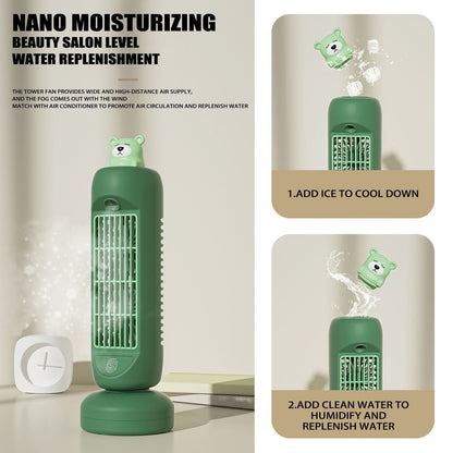 Compact Cute Bear Portable Fan Humidifier