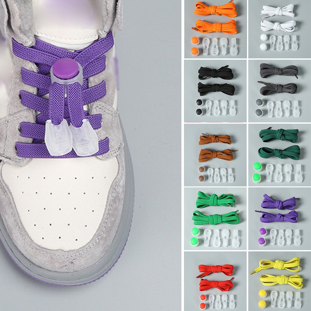 Easy Fit No Tie Elastic Shoe Laces Lock