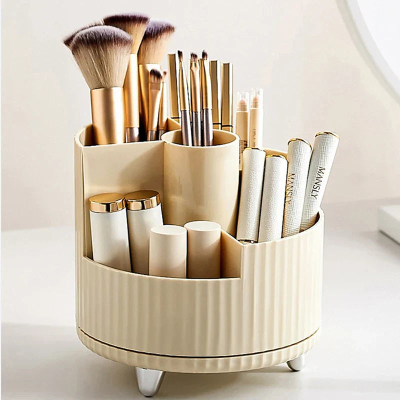 Clear Rotating Makeup Storage Case with Compartments - Fesara