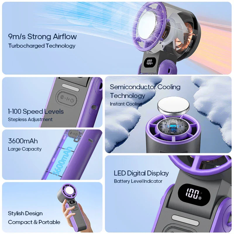 Portable Mini Handheld Fan with Rechargeable Battery