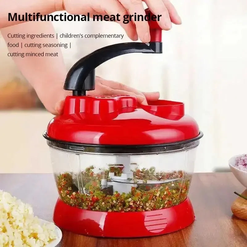 Easy Grip Manual Food Chopper with Sharp Stainless Blades