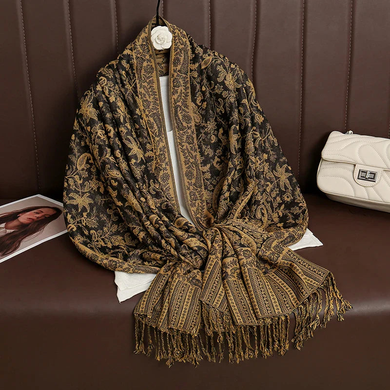 Soft Women's Cashmere Scarf Luxury Warm Print