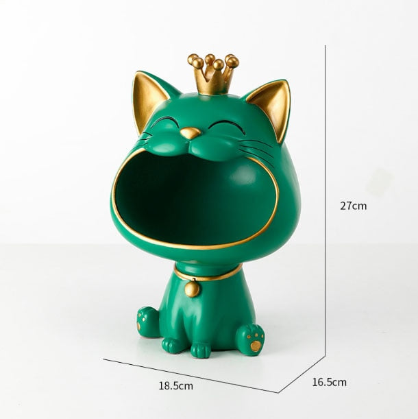 Lucky Cat Figurine Decorative Storage Container
