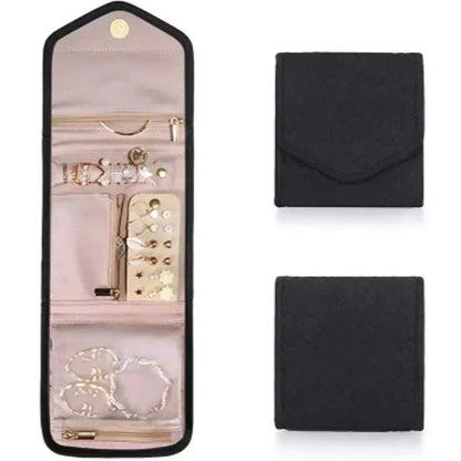 Portable Travel Jewelry Roll Up Storage Pouch