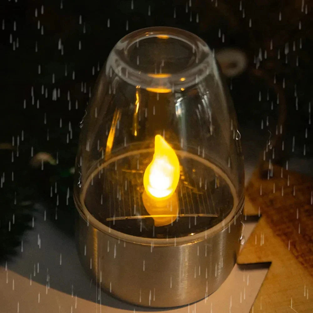 Outdoor Solar Powered Candle Lamp Warm White LED