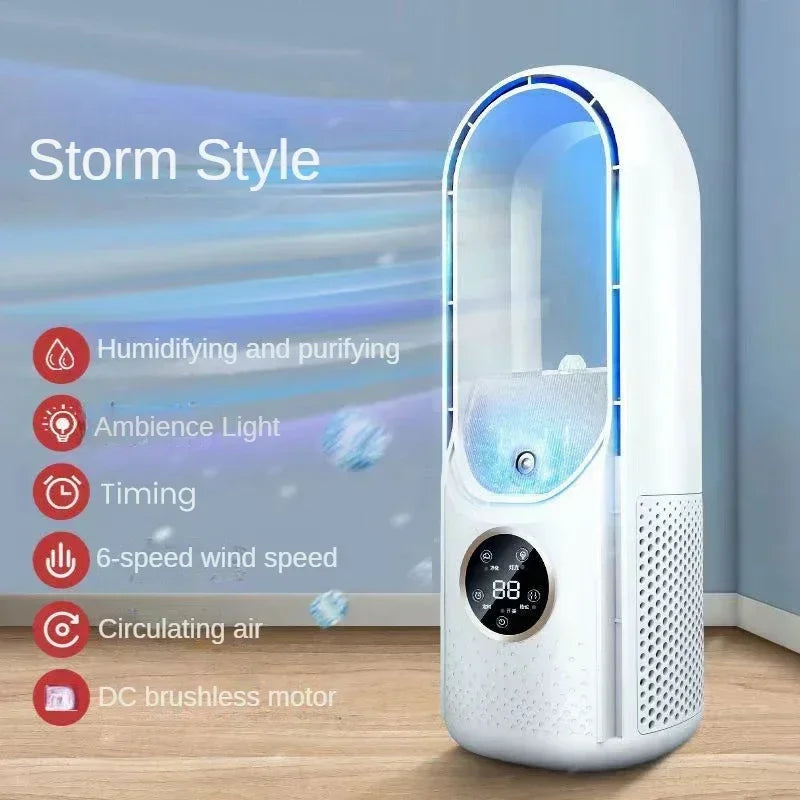 Quiet USB Desk Fan with 6 Speeds and Humidifier