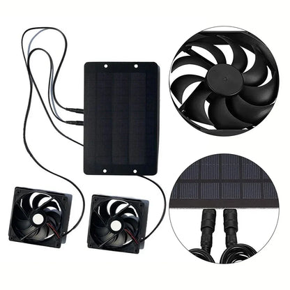 Solar Powered Dual Vent Fan for Greenhouse and Barns - Fesara