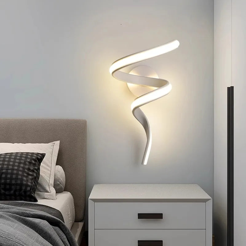 Modern LED Spiral Wall Light For Bedroom & Living Room